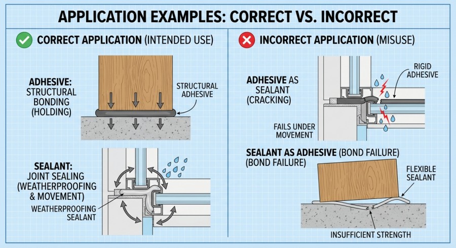 Application examples (correct vs incorrect)