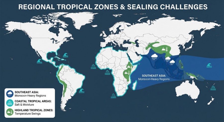 Regional tropical zones map