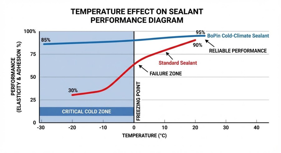 Temperature effect on sealants diagram