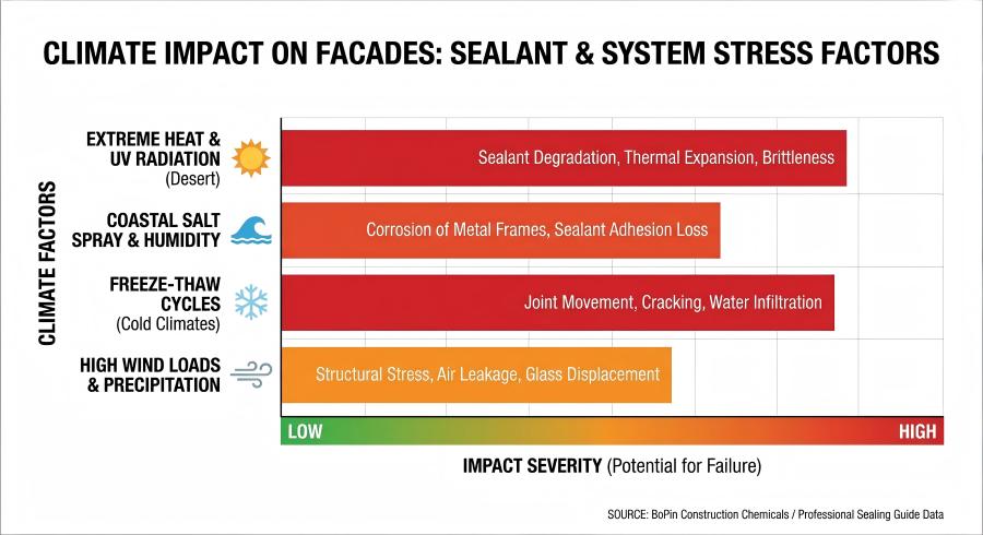 Climate impact on facades chart