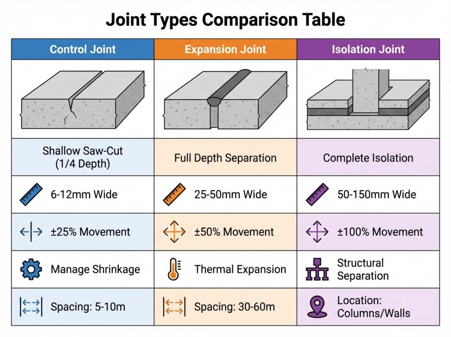 Joint Types Comparison Table