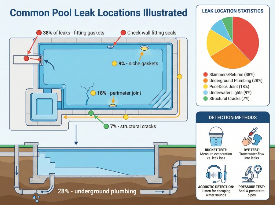 Common Pool Leak Locations Illustrated