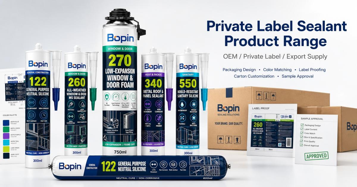 Private label sealant product range for importers