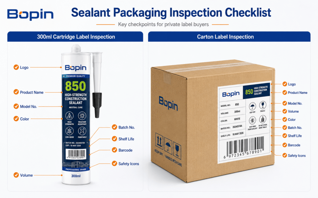 Sealant packaging inspection checklist for private label buyers