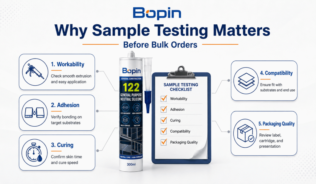 Why sealant sample testing matters before bulk orders