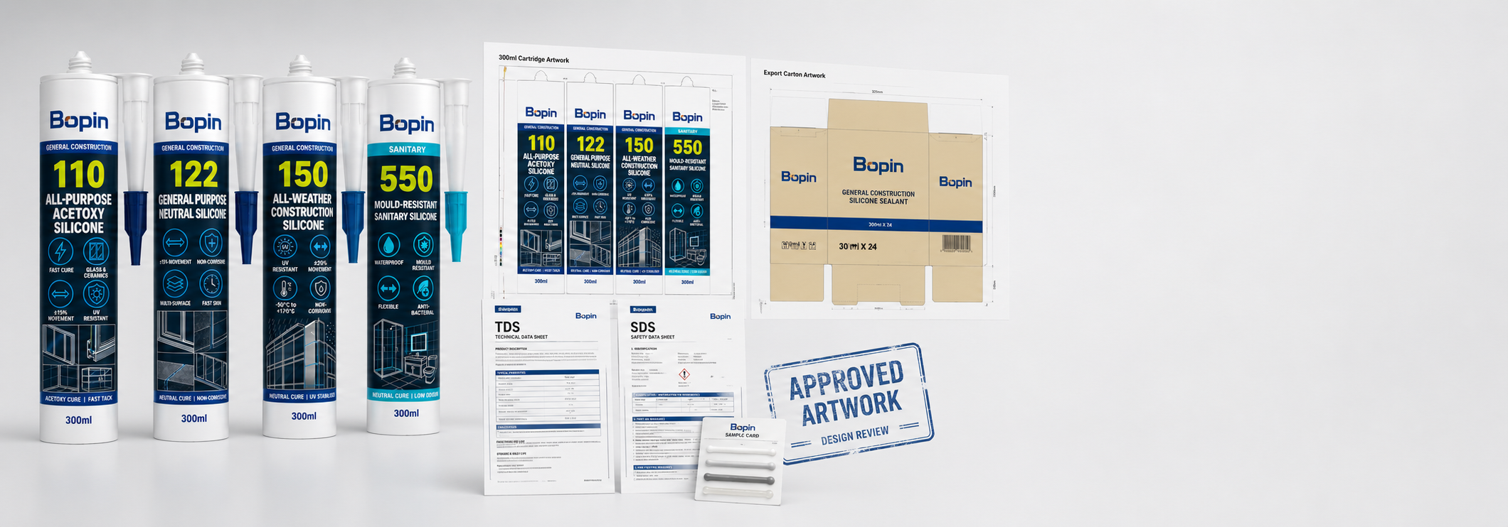 Review OEM sealant packaging claims with BoPin before printing