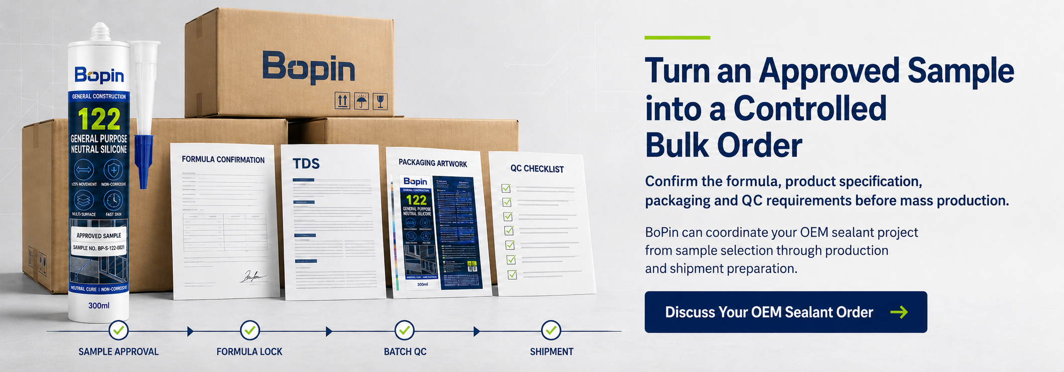 How to Prevent Sample-to-Bulk Quality Differences in OEM Sealant Orders 6 Control OEM sealant quality from approved sample to bulk production